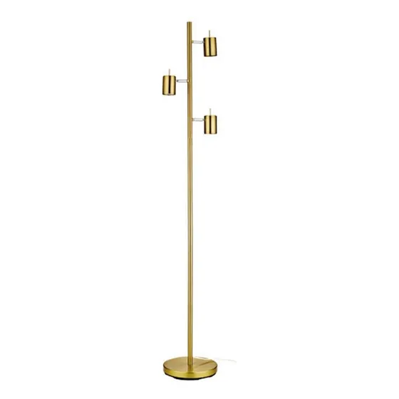 Lampara De Pie Silo Bronce Pulido 3xgu10 