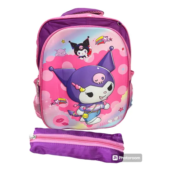 Kuromi Bolso 3d Morral Escolar Y Cartuchera