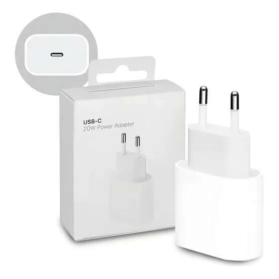 Cargador rápido 20w usb tipo C para iPhone blanco | Cuotas sin interés