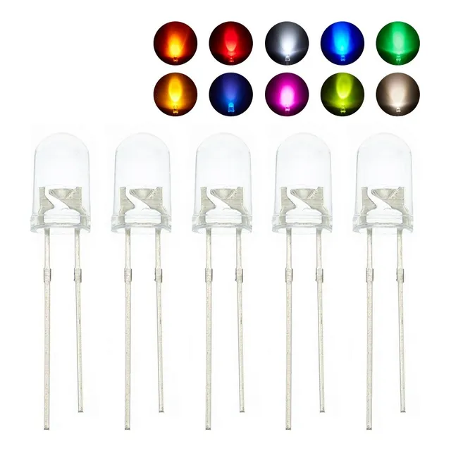 Led 5mm Alto Brillo 50 Unidades  Colores Ultra Brillante