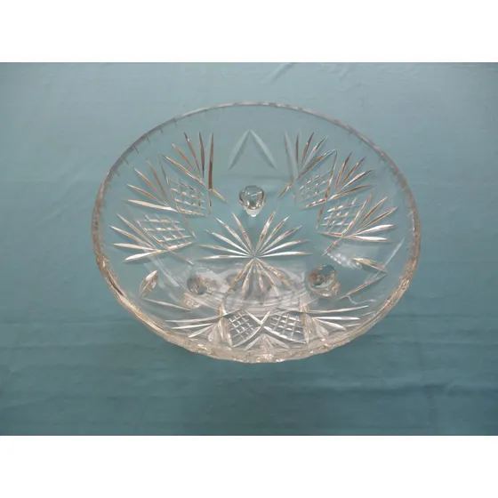 Centro Mesa Frutero Cristal Tallado  24 Cm Ancho