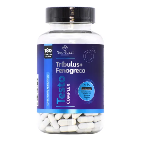 Testo Complex Potenciador De Testosterona 180 Cáps 500 Mg Sabor Sin Sabor