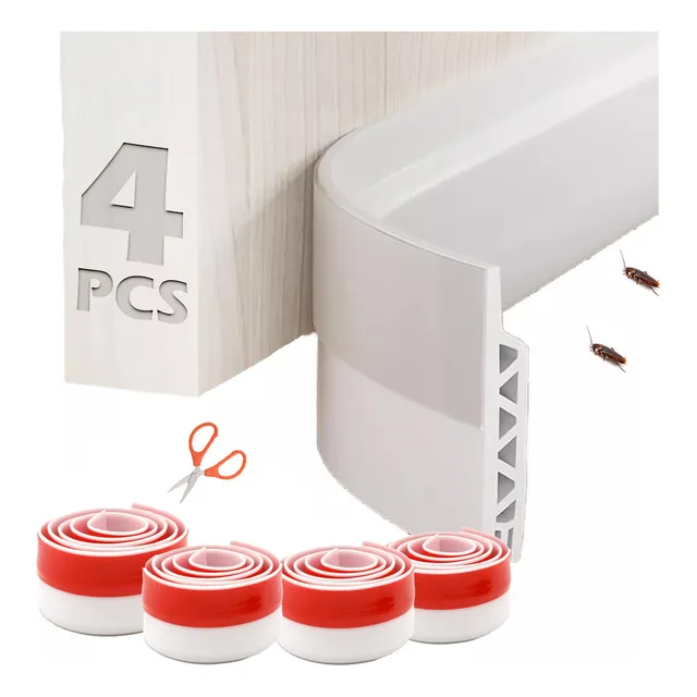4 Piezas De Guardapolvo Cubre Puerta Atrapa Polvo Evita Insectos Sello Adhesivo A Prueba De Polvo Para Puertasventanas Blanco