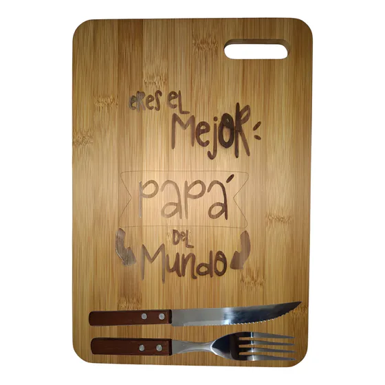 Tabla Asado Personalizadas 32x22 Jc Armados Con Cubiertos