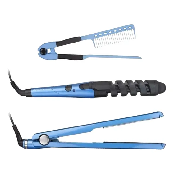 Combo Plancha De Cabello Sonar + Rizador + Peine