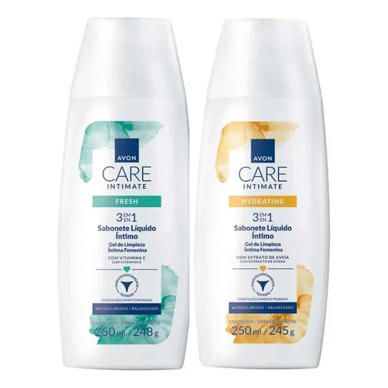 Kit Sabonete Íntimo Avon Care (fresh + Hydrating) 250ml Cada