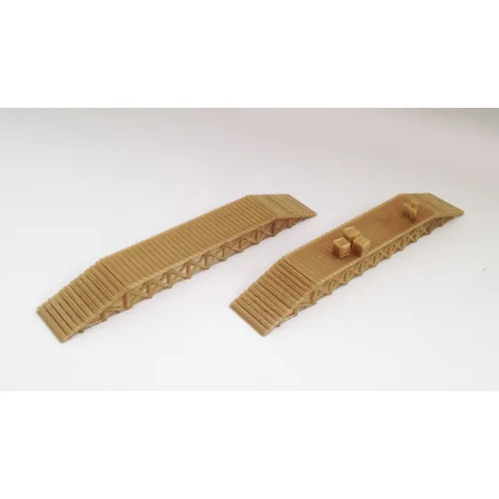 Outland Modelo Tren Railroad Muelle Carga Largo Madera X2 w
