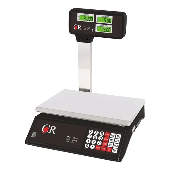 Báscula comercial digital Noval CR-40T CR-40T 40kg con mástil 127V negro 34 cm x 23 cm