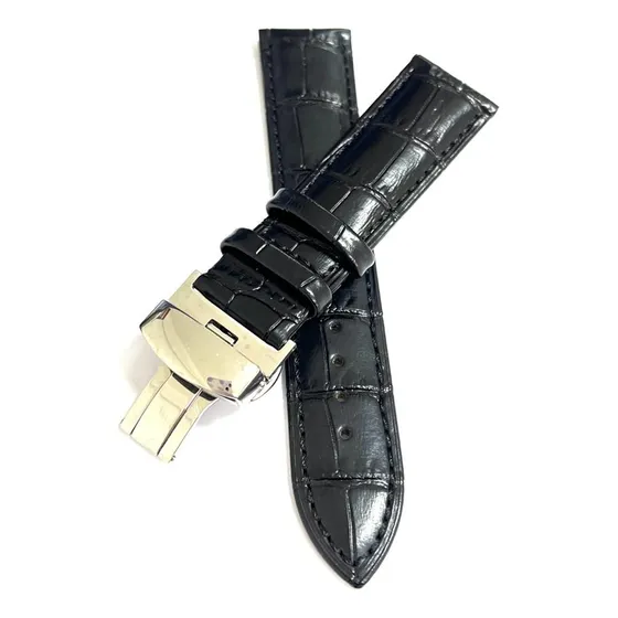 Pulseira Relógio Couro 20mm Com Fecho Deployant Inox