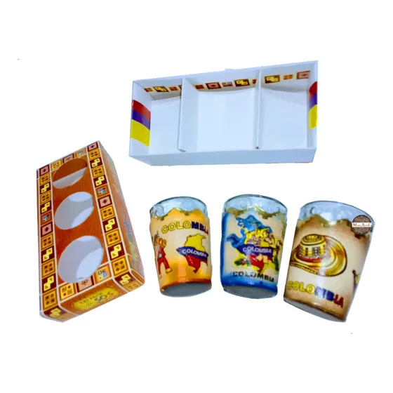 Caja Copas Aguardienteras Artesanales Con Portacopa De Cuero