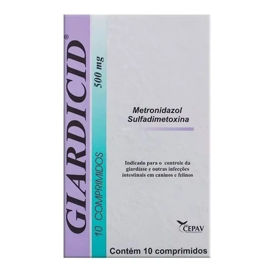 Giardicid 500mg 10 Comprimido Cepav Giardíase Cães E Gatos