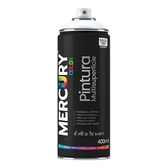 Pintura Spray Alto Rendimiento 400ml Negro Mate Mercury