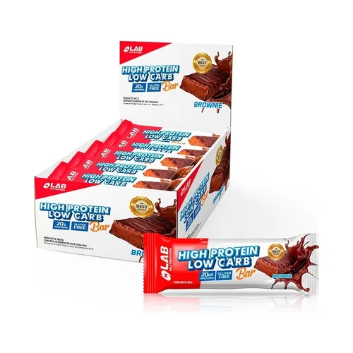 Lab Nutrition Barras proteicas High Protein Low Carb Sabor Brownie caja con 16und