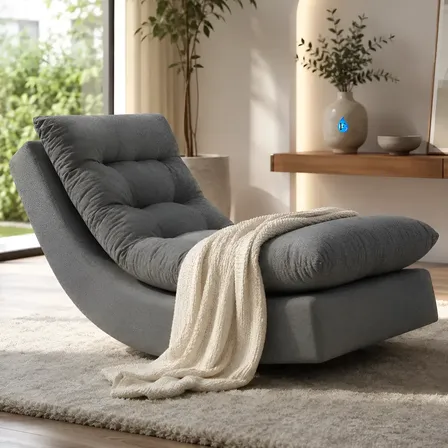 Poltrona Com Leve Balanço Acabamento Premium Conforto Máximo Cinza