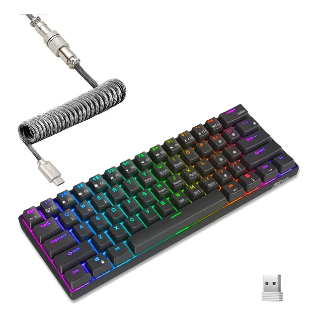 Teclado Mecanico Royal Kludge Rgb Switch Azul Hs Negro