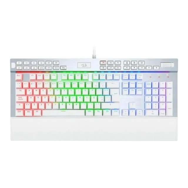 Teclado Redragon Yama Qwerty Outemu Purple Español Latinoamérica Color Blanco Con Luz Rgb