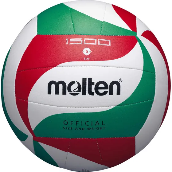 Balón Voleibol Molten V5m1500 número 5 cosido color blanco con rojo y verde