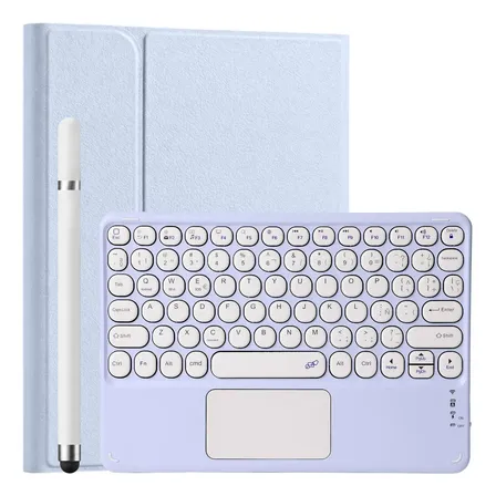 Funda con teclado táctil para iPad (A16) 11ª Generación 11 Pulgadas 2025, iPad 10ª Generación 10.9 Pulgadas 2022 - Cubierta de TPU suave con teclado Bluetooth desmontable– Púrpura