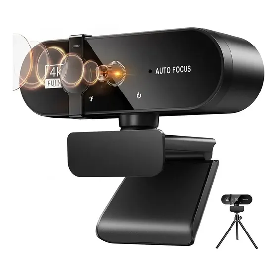Webcam 4k Microfone Foco Automático 120° Usb Camera Para Pc
