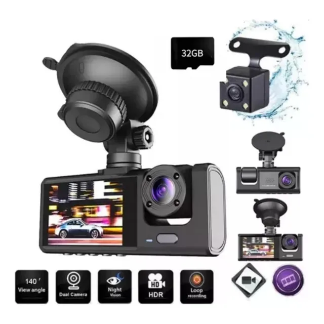 Cámara para automóvil HYsmart 3 1080p tarjeta de memoria Dash Cam cámara de reversa