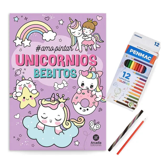Kit #amopintar Infantil Colores Goma De Borrar Y Lapiz