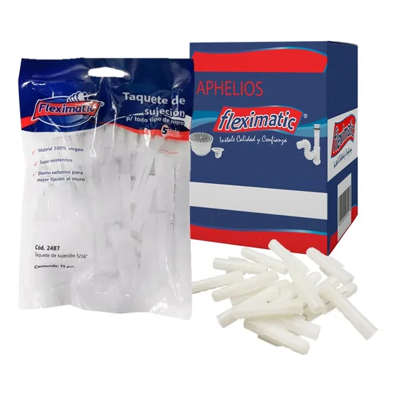 Taquete Blanco Sujecion 5/16 Bolsa C/75 Pzas Fleximatic 2487