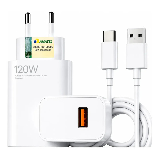Carregador Turbo 120w Usb-c Para Xiaomi Redmi Poco X7 Branco Branco Carregador Turbo 120w Usb-c Para Xiaomi Redmi Poco X7 Branco Branco