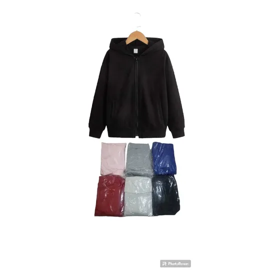 Sweater Con Capucha Y Cierre Desde  Talla 0 A La L