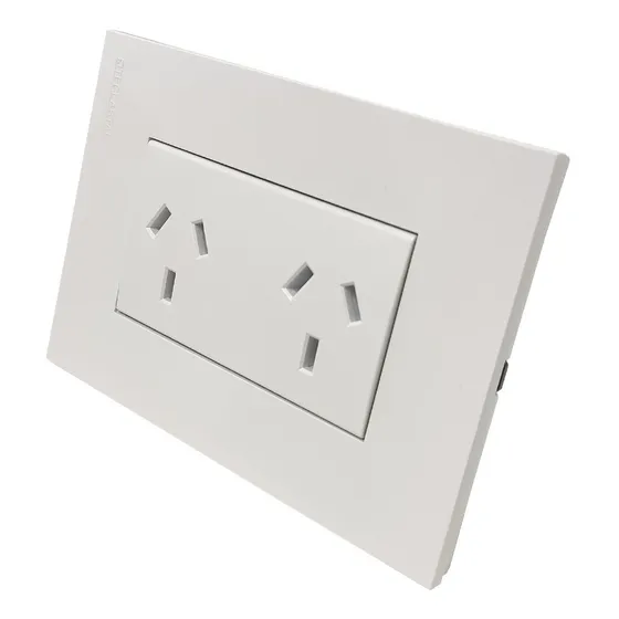 Llave Luz Toma Modulo Doble Teclastar Minimal Blanco