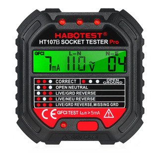 Habotest Gfci Outlet Tester Com Display De Tensão 90-250v Habotest Gfci Outlet Tester Com Display De Tensão 90-250v