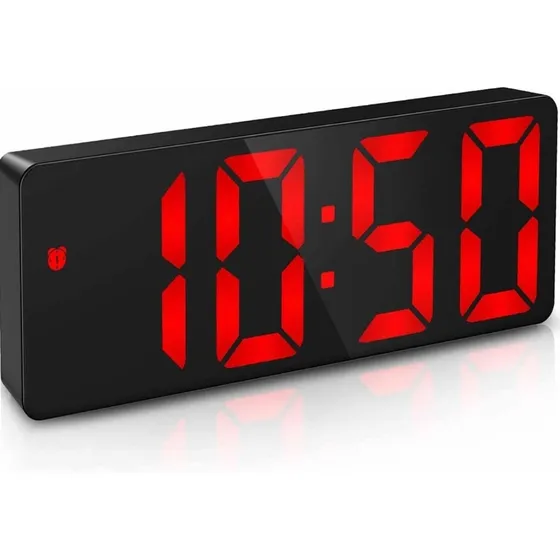 Reloj Despertador Digital Led De Escritorio, Despertador Con Color Negro
