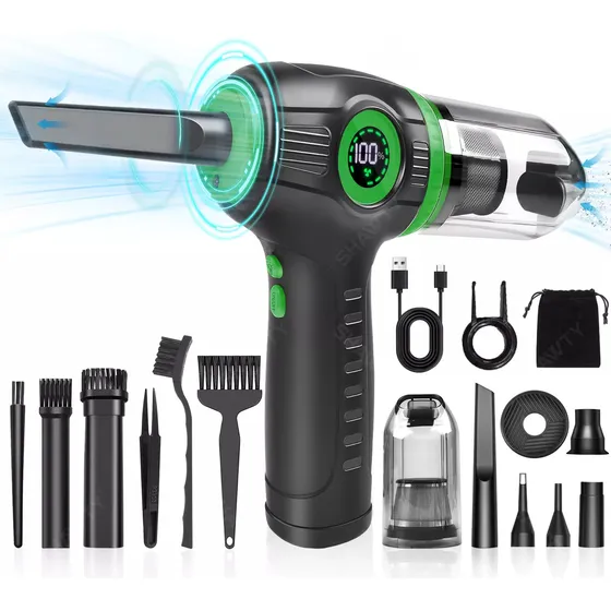 Kit de Limpieza Inalámbrico 2 en 1 Pc 150000rpm Shawty Con luz Led Soplador de Aire Para Limpieza Del Coche, El Hogar y El Ordenador, Cama de aire, Limpiar el Pelo De Las Mascotas