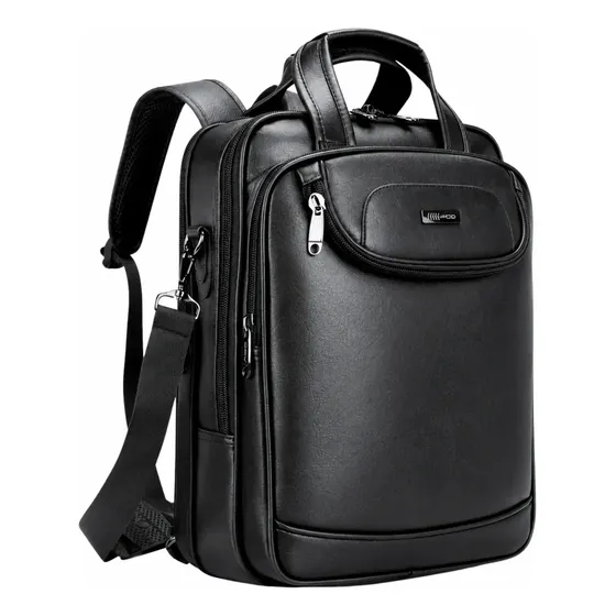 Mochila Notebook Couro Ecológico Masculina Executiva Impermeável Reforçada Trabalho Faculdade Forpak Preta