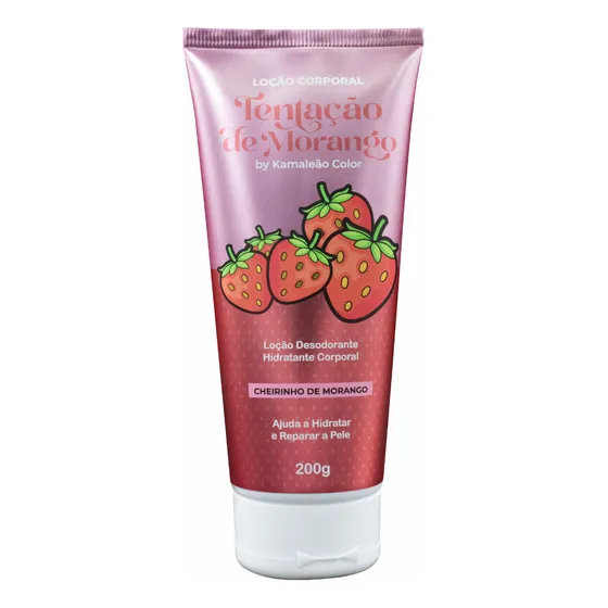 Hidratante Corporal Tentação Morango 200g Kamaleão Color