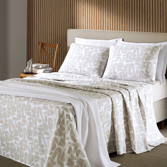 Jogo De Cama Queen Lençol Com Elástico 4 Peças 100% Algodão Percal 130 Fios 158x198x35cm D... Jogo De Cama Queen Lençol Com Elástico 4 Peças 100% Algodão Percal 130 Fios 158x198x35cm D...