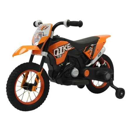 Moto Infantil Elétrica Laranja Bluetooth Pneus Borracha Bike