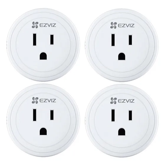 4 Enchufes Inteligentes Ezviz T30 Wifi Google Home Y Alexa Color Blanco