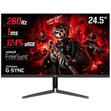Monitor Gamer 24" 240Hz HDMI (260Hz Display Port), 1ms, 124% sRGB, Full HD, AMD FreeSync, NVIDIA G-Sync, HDR, Alto falantes integrados, Preto, Bivolt - Duex PRO FLY DXMO245FVA260L