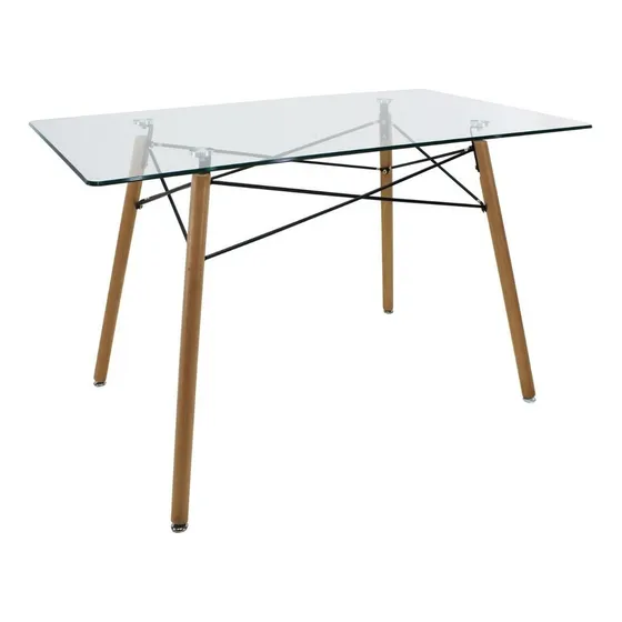 Mesa Eames Cristal Mundo In Rectangular Para Comedor Color de las patas Natural