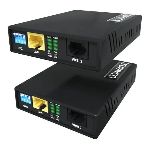 Kit Extensor Ethernet Tupavco Tex-200 Cat5/6 300mbps - Negro