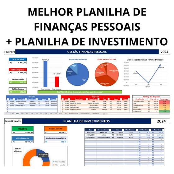 Melhor Planilha Finanças Pessoais (fácil De Usar) + Gráficos