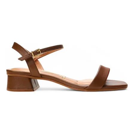 Sandália Casual Feminina Cabedal Sintético Vizzano Marrom-claro Liso 35 Br
