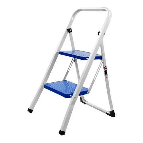 Escalera De Acero Doméstica Peldaños 111208e 150 Kg Plegable Color Azul/blanco