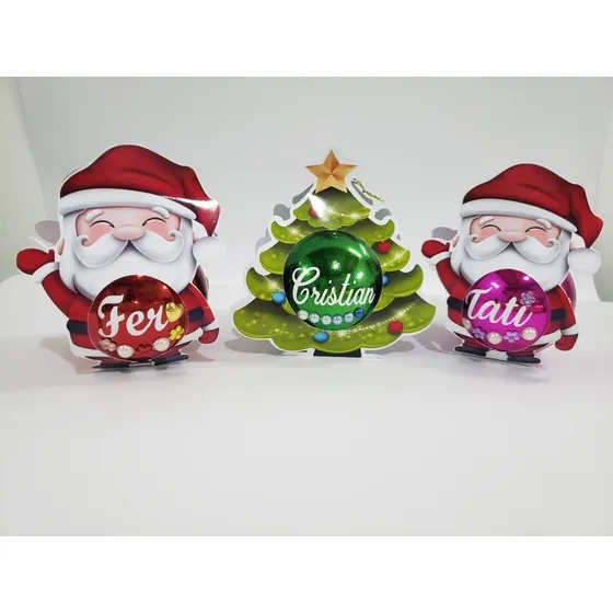 Esferas Chirimbolos Navideños Personalizados De 7cm