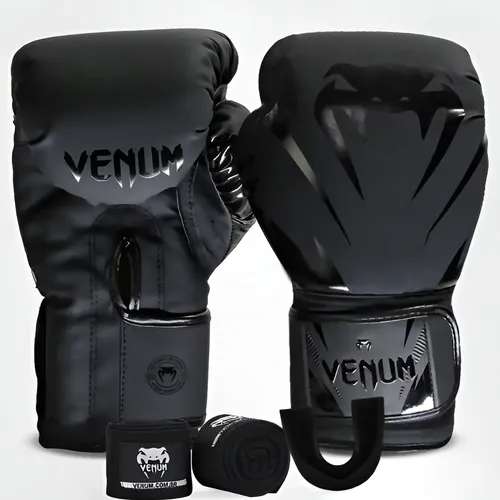 Combo Venum New Impact Evo Gold (luva+ 2m Bandagem+ Bucal) Cor