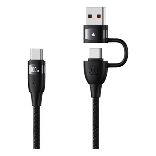 Cable Usb C A Usb C + Adaptador Usb A Usams Sj655 2m 100 W Color Negro
