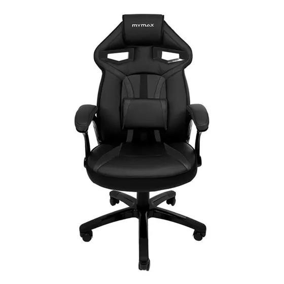 Cadeira de escritório Mymax MX1 gamer ergonômica preta com estofado em tecido sintético