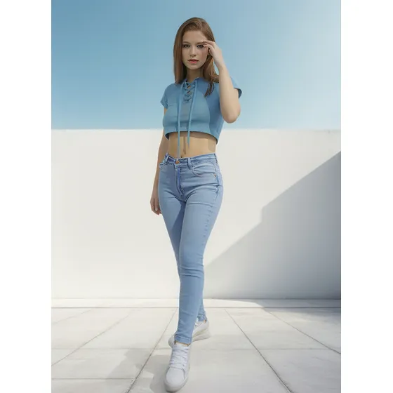 Pantalon Jeans Elastizado Skinny Mujer Tiro Alto - Gabriela
