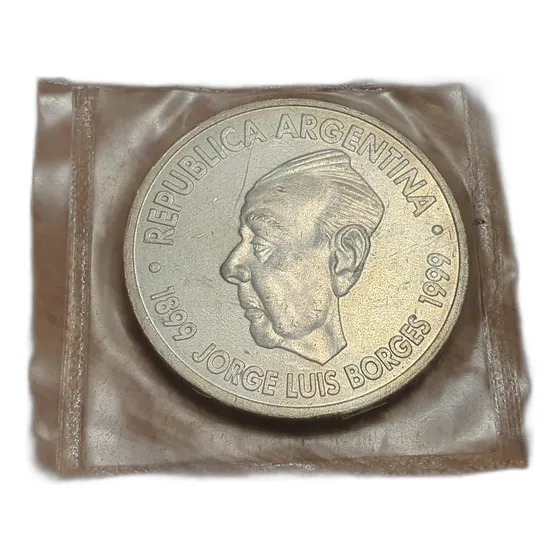 Moneda Conmemorativa De Jorge Luis Borges 2 Pesos Año 1999