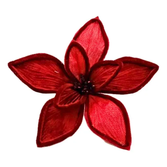 Flor De Navidad Velvet Color Rojo32 Cm